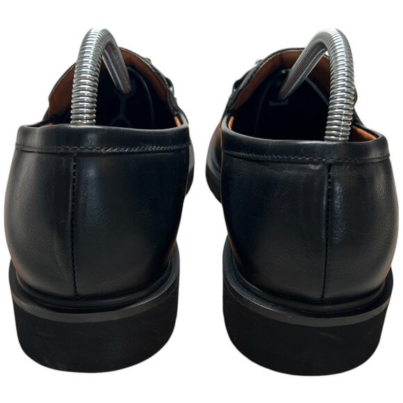 STEVE MADDEN Mister Women's 8 Black Leather Loafer Lug Sole Horse Bit Slip On - Picture 4 of 13